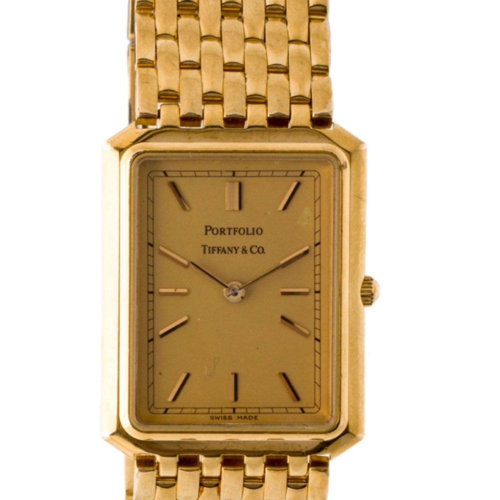 SOLD Tiffany & Co. Yellow Gold Plated Portfolio Watch